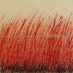 Galerie Unterlechner, Johannes Haider, sanft liegt der silberne Horizont in dem Gras, 2009, Radierung, Kaltnadel, Strichätzung, 50x50cm