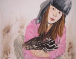 Ina Hsu, Selbstportät mit Tapir 2011, Öl-Acryl-LW 120x150cm, 2.500,-