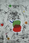 Joan Miro, Personage i estels 54, 1979, Aquaforte+gedruckte Collage, 90x63cm