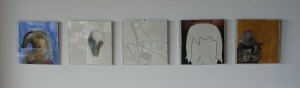 Galerie am Berg, Thomas Riess, Arbeiten in Mischtechnik, je 20x20cm